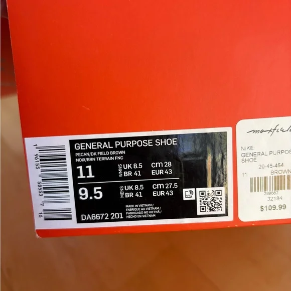 Nike Craft x Tom Sachs General Purpose Shoe in Brown Size 11 - Picture 5 of 5